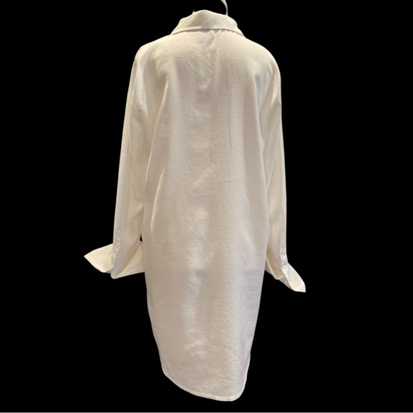 ICHI Size 38 (Fits M/L) Cream Woven Tunic Shirt Dress Minimalist - Picture 5 of 6